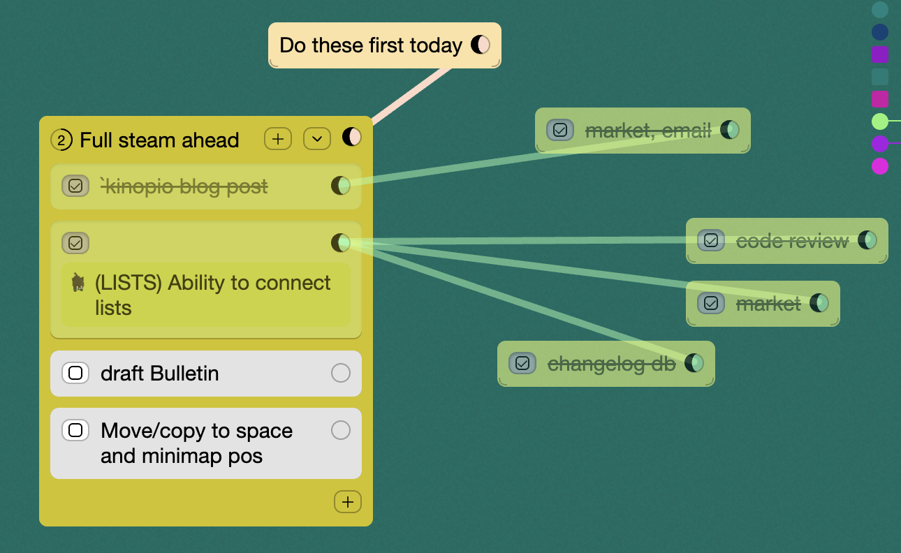 Connecting to lists